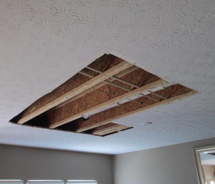 Damaged ceiling after water damage 